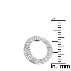 Pave 14K White Gold Diamond Circle Pendant 0.4ct 10 Pave 14K White Gold Diamond Circle Pendant 0.4ct -The King Of Accessories pave diamond o pendant 045ct 14k gold circle jewelry rulerwh