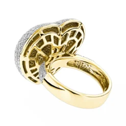 Pave Puffed Diamond Heart Ring 2.5ct 14K Yellow Gold -The King Of Accessories pave puffed diamond heart ring 295ct 14k p 42934 backye