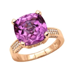 Pink Sapphire 0.55ct Diamond 14K White Gold Cocktail Ring For Women -The King Of Accessories pink sapphire diamond rings 14k gold cocktail ring 046ct p 49141 ro