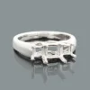 Thin Platinum 3 Stone Engagement Ring Setting