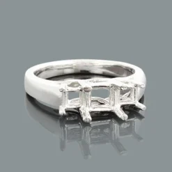 Thin Platinum 3 Stone Engagement Ring Setting