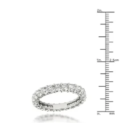 Platinum Cushion Cut Diamond Eternity Ring Diamond Anniversary Ring 2.5ct -The King Of Accessories platinum cushion cut diamond eternity ring diamond anniversary ring 25ct ruler