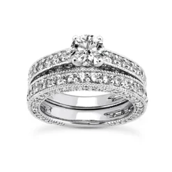 Platinum Diamond Engagement Ring Set 3.92ct