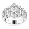 Platinum Diamond Right Hand Women's Ring 0.75ct