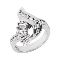Platinum Ladies Diamond Ring 0.86ct 12.6mm
