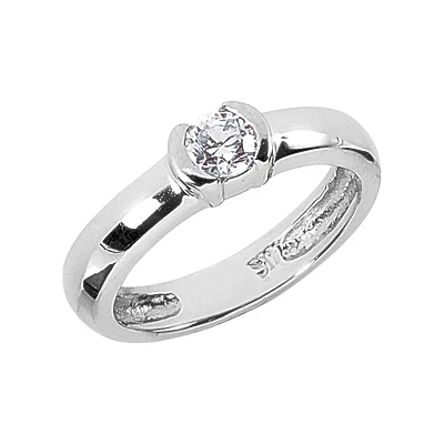 Thin Platinum Round Diamond Ladies Ring 0.30ct 1 Thin Platinum Round Diamond Ladies Ring 0.30ct