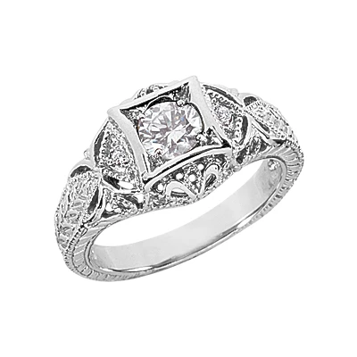 Platinum Round Diamond Ladies Ring 0.57ct 10.3mm 1 Platinum Round Diamond Ladies Ring 0.57ct 10.3mm
