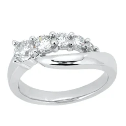 Platinum Round Diamond Ladies Ring 0.75ct 7.3mm