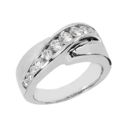 Platinum Round Diamond Ladies Ring 0.80ct 7.7mm