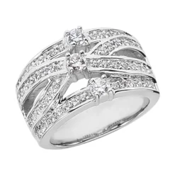 Platinum Round Diamond Ladies Ring 0.88ct