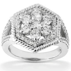 Platinum Round Diamond Ladies Ring 1.65ct 8.3mm