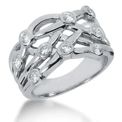 Platinum Round Diamond Right Hand Ladies Ring 0.73ct