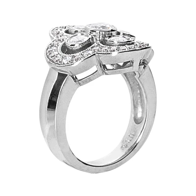 Platinum Round Diamond Right Hand Ladies Ring 1.33ct 2 Platinum Round Diamond Right Hand Ladies Ring 1.33ct - Image 2