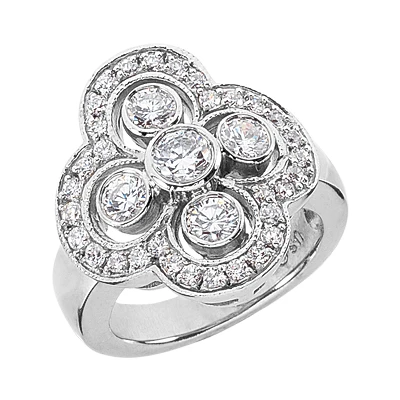 Platinum Round Diamond Right Hand Ladies Ring 1.33ct 1 Platinum Round Diamond Right Hand Ladies Ring 1.33ct