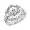 Platinum Round Diamond Right Hand Ladies Ring 1.45ct