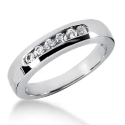 Platinum Women's Channel Set Diamonds Wedding Ring 0.30ct