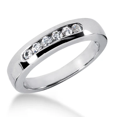 Platinum Women's Channel Set Diamonds Wedding Ring 0.30ct 1 Platinum Women's Channel Set Diamonds Wedding Ring 0.30ct