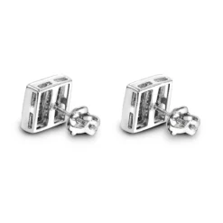 Princess Cut Diamond Earrings 0.5ct 14K White Gold -The King Of Accessories princess cut diamond earrings 053ct 14k p 44758 backwh