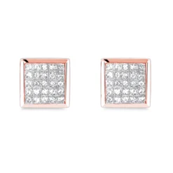Princess Cut Diamond Earrings 0.5ct 14K White Gold -The King Of Accessories princess cut diamond earrings 053ct 14k p 44758 ro