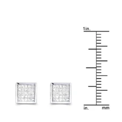 Princess Cut Diamond Earrings 0.5ct 14K White Gold -The King Of Accessories princess cut diamond earrings 053ct 14k p 44758 rulerwh