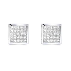 Princess Cut Diamond Earrings 0.5ct 14K White Gold