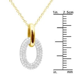 14K White Gold Pave Diamond Oval Pendant Necklace For Women 0.5 Carat -The King Of Accessories real 14k gold pave diamond oval pendant necklace for women 05 carat 803212 rulerye