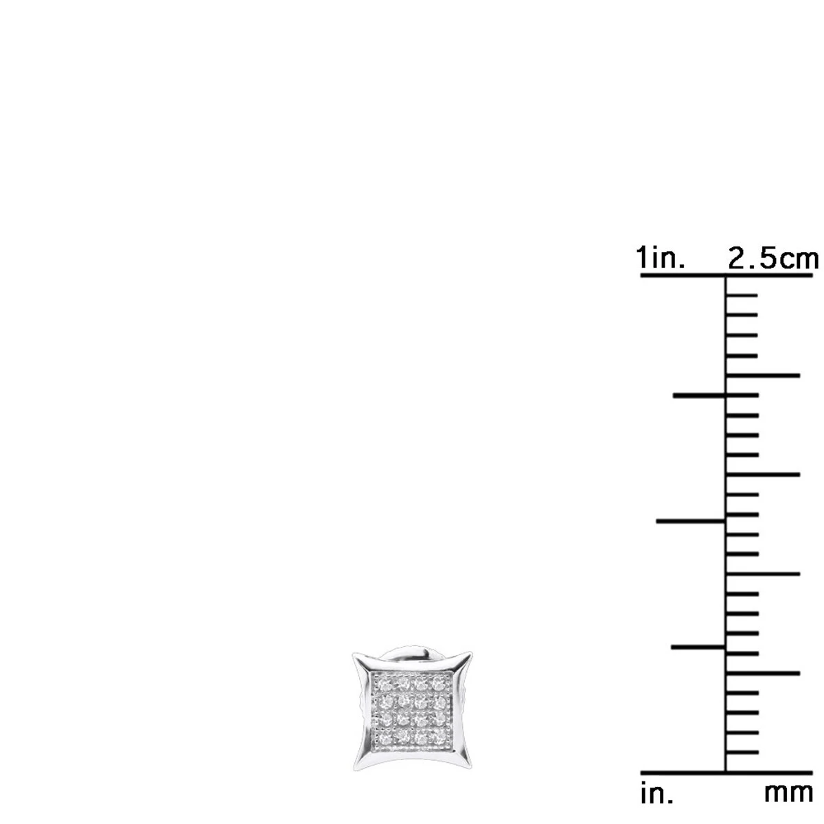 Real Diamond Earrings 10K White Gold Round Diamond Studs .1ct 8 Real Diamond Earrings 10K White Gold Round Diamond Studs .1ct - Image 8