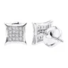 Real Diamond Earrings 10K White Gold Round Diamond Studs .1ct