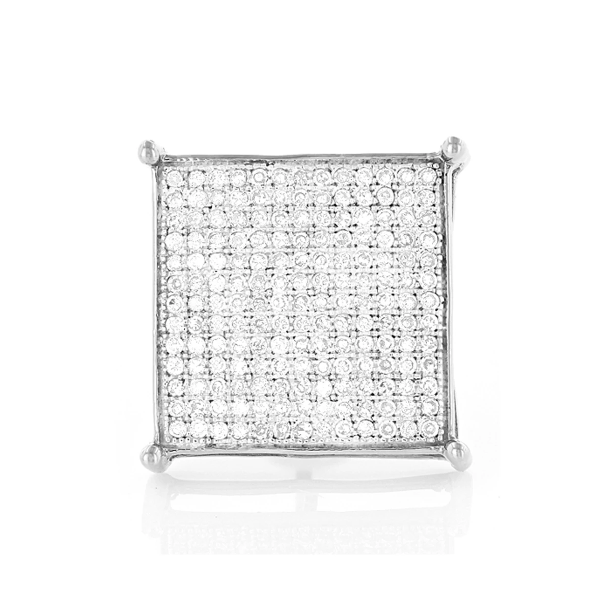 Real Hip Hop 10K Yellow Gold Men's Diamond Oversized Stud Earring 0.6ct 2 Real Hip Hop 10K Yellow Gold Men's Diamond Oversized Stud Earring 0.6ct - Image 2