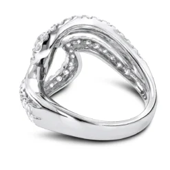 Gold Diamond Wave Right Hand Ring For Women 1.5ct 14K White Gold -The King Of Accessories right hand rings gold diamond wave ring for women 16ct 14k backwh