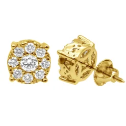 Round Diamond Cluster Stud Earrings 1.61ct 14K Rose Gold 10 Round Diamond Cluster Stud Earrings 1.61ct 14K Rose Gold -The King Of Accessories round diamond cluster stud earrings 161ct 14k gold yellow 20221011 20221027