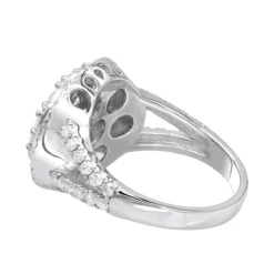 14K White Gold Ladies Round Diamond Cluster Engagement Ring 2.2ct -The King Of Accessories round diamond engagement rings 14k gold ladies diamond cluster ring 19ct backwh