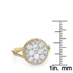 14K White Gold Ladies Round Diamond Cluster Engagement Ring 2.2ct -The King Of Accessories round diamond engagement rings 14k gold ladies diamond cluster ring 19ct rulerye