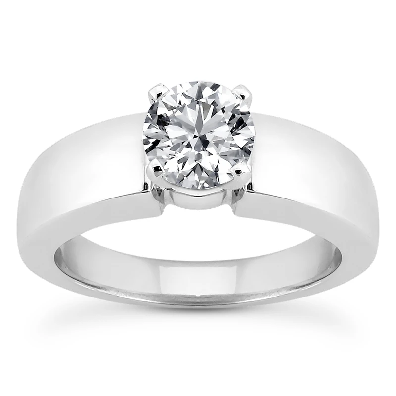 Round Diamond Platinum Engagement Ring 1ct 4.65mm 1 Round Diamond Platinum Engagement Ring 1ct 4.65mm