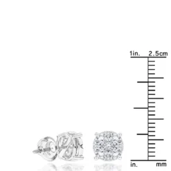 Round Diamond Stud Earrings 1.20ct 14K White Gold -The King Of Accessories round diamond stud earrings 140ct 14k gold rulerwh
