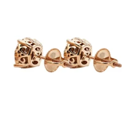 Round Diamond Stud Earrings 14K Rose Gold 0.76ct Pave Cluster Design 17 Round Diamond Stud Earrings 14K Rose Gold 0.76ct Pave Cluster Design -The King Of Accessories round diamond stud earrings 14k gold 076ct pave cluster design backro