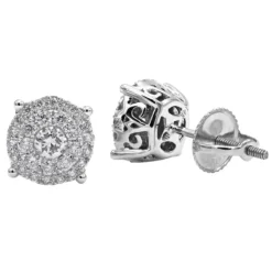Round Diamond Stud Earrings 14K Rose Gold 0.76ct Pave Cluster Design 13 Round Diamond Stud Earrings 14K Rose Gold 0.76ct Pave Cluster Design -The King Of Accessories round diamond stud earrings 14k gold 076ct pave cluster design wh