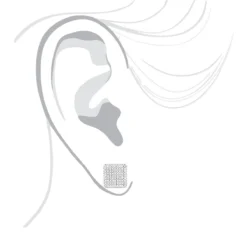 Single 10K White Gold Square Men's Diamond Stud Earring 0.6ct Pave Diamonds -The King Of Accessories single 10k gold square mens diamond stud earring 06ct pave diamonds bodwh