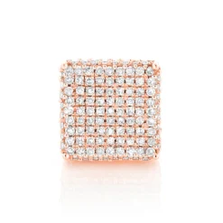 Single 10K White Gold Square Men's Diamond Stud Earring 0.6ct Pave Diamonds -The King Of Accessories single 10k gold square mens diamond stud earring 06ct pave diamonds ro