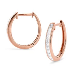 Small 14K Yellow Gold Princess Cut Diamond Hoop Earrings 0.6ct Luxurman Huggies 8 Small 14K Yellow Gold Princess Cut Diamond Hoop Earrings 0.6ct Luxurman Huggies -The King Of Accessories small 14k gold princess cut diamond hoop earrings 06ct luxurman huggies ro