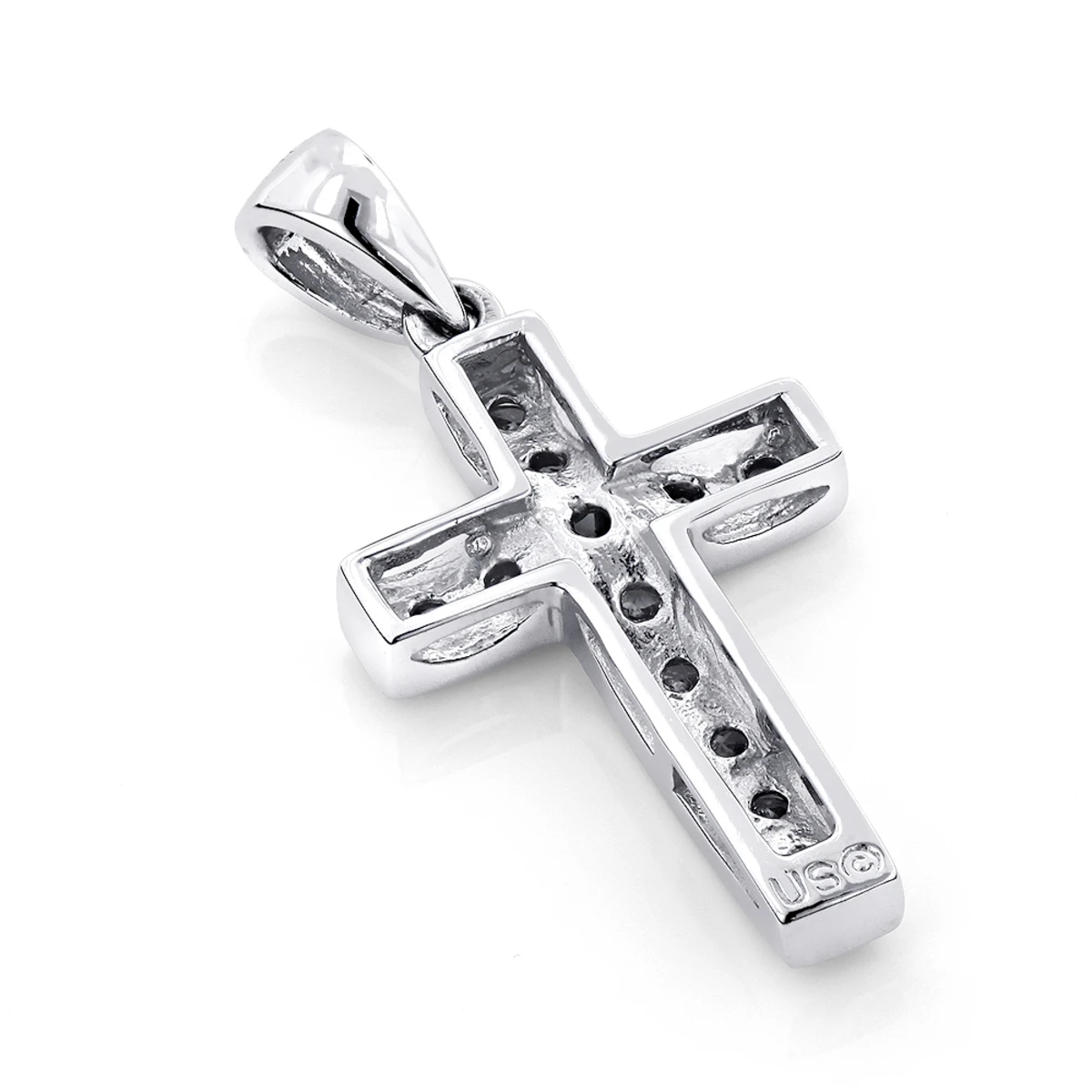 Small 14K Rose Gold Round Diamond Cross Pendant 0.55ct 3 Small 14K Rose Gold Round Diamond Cross Pendant 0.55ct - Image 3