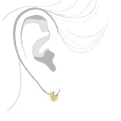 Small Diamond Hoop Earrings 1/2ct 14K Yellow Gold Huggies -The King Of Accessories small diamond hoop earrings 12ct 14k gold huggies bod