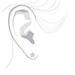 Small Diamond Star Earrings Studs 14K Yellow Gold 0.1ct 8 Small Diamond Star Earrings Studs 14K Yellow Gold 0.1ct -The King Of Accessories small diamond star earrings studs 14k gold 01ct 000889 body yellow