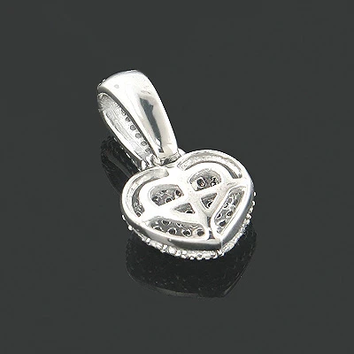 Small Pave Diamond Heart Necklace 14K Gold 0.35ct 2 Small Pave Diamond Heart Necklace 14K Gold 0.35ct - Image 2