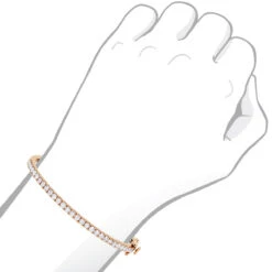 Solid 14K Yellow Gold Diamond Bangle Bracelet For Women 2ct By Luxurman -The King Of Accessories solid 14k gold diamond bangle bracelet for women 2ct by luxurman bodro 1