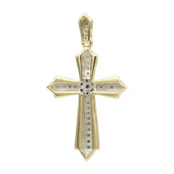 14K Yellow Gold Small Diamond Cross Pendant For Women 0.2ct -The King Of Accessories solid 14k gold small diamond cross pendant for women 0 2ct backye
