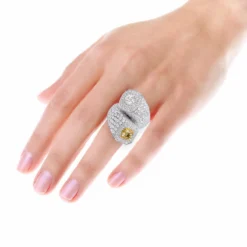 Statement 18K White Gold 13 Carat Unique Diamond Cocktail Ring For Women -The King Of Accessories statement 18k gold 13 carat unique diamond cocktail ring for women 870109 bodwh