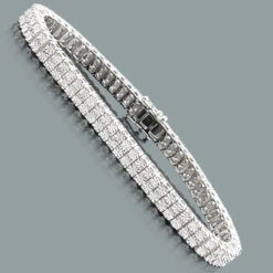 Sterling Silver 2 Row Diamond Bracelet 0.40ct