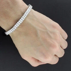 Sterling Silver 2 Row Diamond Bracelet 0.40ct -The King Of Accessories sterling silver 2 row diamond bracelet 040ct 3