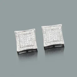 Sterling Silver Earrings With Diamonds 0.14ct